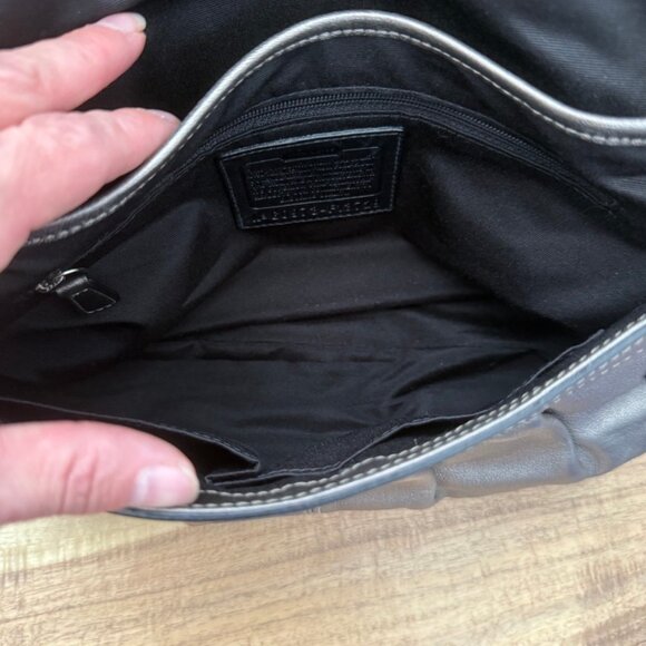 Coach Vintage Soho Metallic Pleated Shoulder Bag Bronze Metallic Grey - Picture 11 of 11